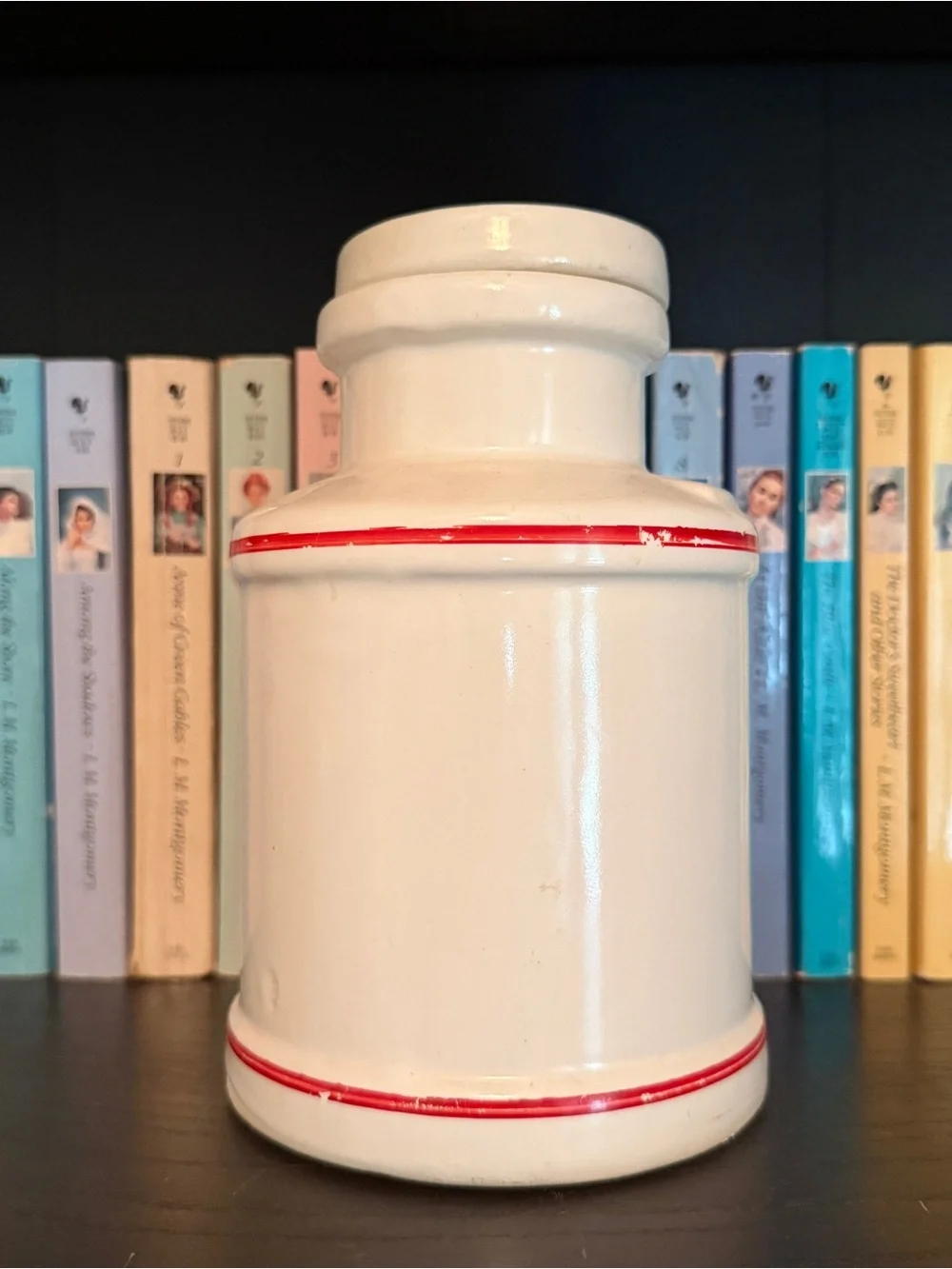 House of Webster White Ceramic Cream Canister Jar w/ Lid
